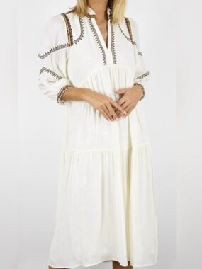 Ba&sh TUNIA off-white long (midi) dress